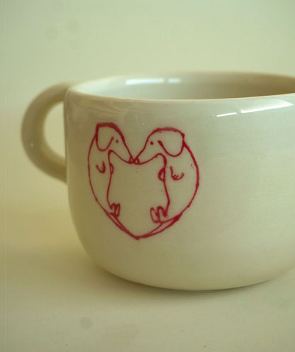 "The Love in Red Teckel" mug