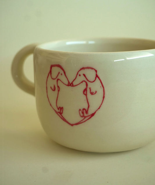 "The Love in Red Teckel" mug