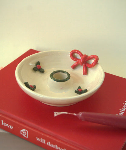 "Mistletoe" Candle Holder