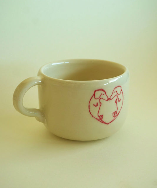 "The Love in Red Teckel" mug